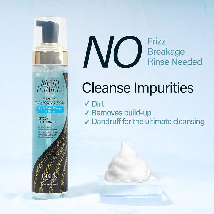 BRAID FORMULA NO-RINSE CLEANSING FOAM - 8.5 oz / 250ml