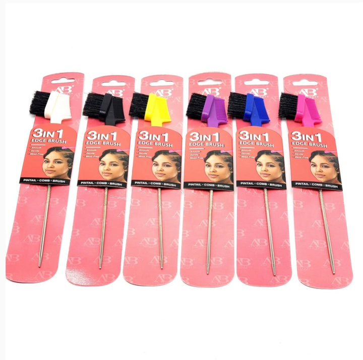 AB 3 in 1 Edge brush w/ metal pin - BBII Barber & Beauty Supply