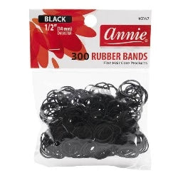 Annie 300pc Rubber Bands Black Medium