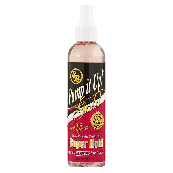 Bronner Brothers Pump it Up Styling Spritz Gold, Super Hold - BBII Barber & Beauty Supply