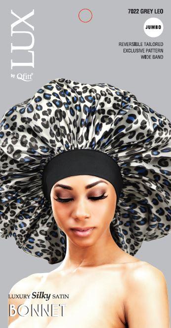 LUX Luxury Silky Satin Bonnet Jumbo Leopard