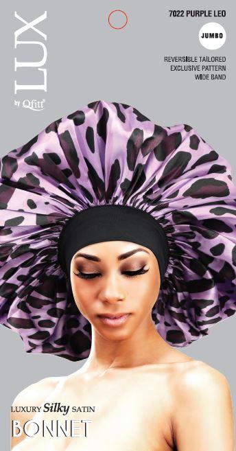 LUX Luxury Silky Satin Bonnet Jumbo Leopard