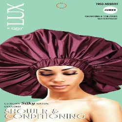 LUX Luxury Silky Satin Coated Shower & Conditioning Cap-Jumbo - BBII Barber & Beauty Supply