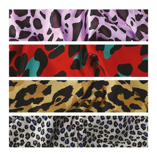 LUX Luxury Silky Satin Edge Scarf Leopard