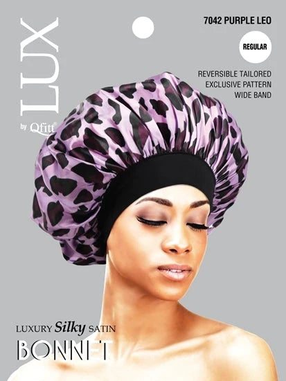 LUX Luxury Silky Satin Bonnet- Leopard