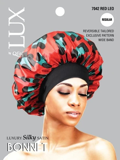 LUX Luxury Silky Satin Bonnet- Leopard